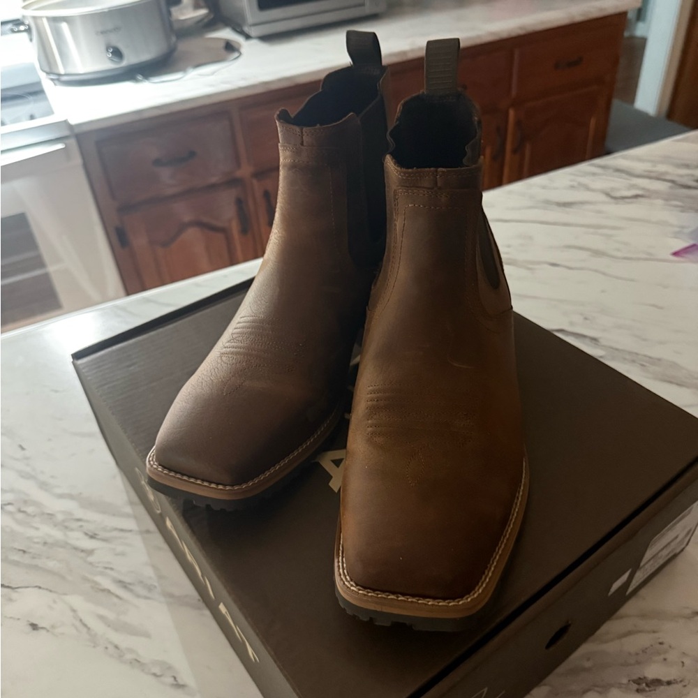Ariat Men's Tan Leather Boots - Picture 5 of 7